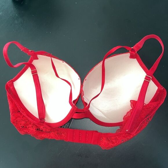 VICTORIA’S SECRET VERY SEXY PUSH-UP RED LACE PADDED UNDERWIRE BRA SIZE 36B - Picture 5 of 5